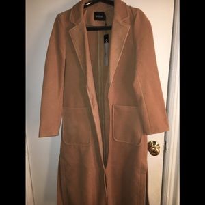 Long Camel duster jacket
